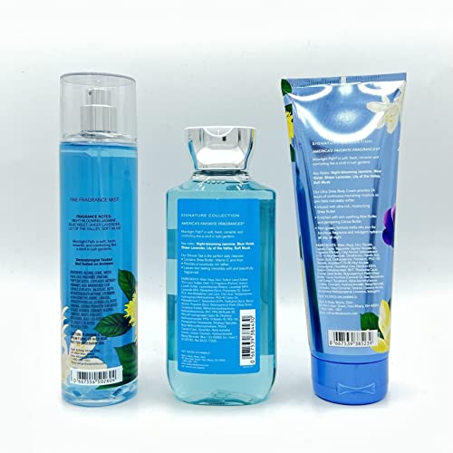 Bath & Body Works Moonlight Path Body Set   Shower Gel 10 Fl Oz  Fine Fragrance Mist 8 Fl Oz & Body Cream 8 Fl Oz