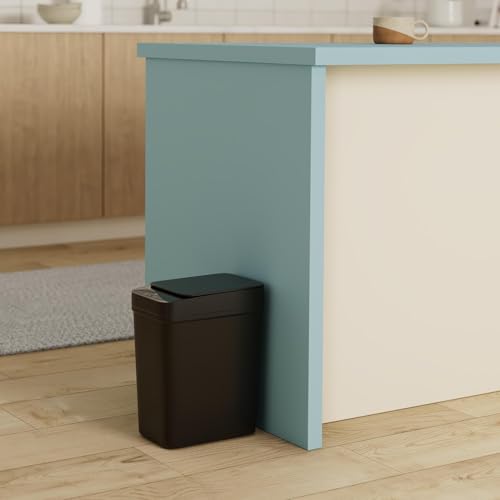 Bathroom Trash Cans with Lid 2 Pack 2 2 Gallon Touchless Automatic Motion Sensor Small Slim Garbage Can  Smart Electric Narrow Garbage Bin for Bedroom Office Kitchen  White 