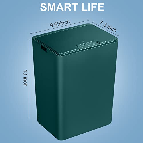 Bathroom Trash Cans with Lid 2 Pack 2 2 Gallon Touchless Automatic Motion Sensor Small Slim Garbage Can  Smart Electric Narrow Garbage Bin for Bedroom Office Kitchen  White 