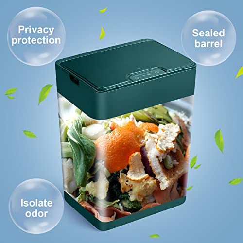 Bathroom Trash Cans with Lid 2 Pack 2 2 Gallon Touchless Automatic Motion Sensor Small Slim Garbage Can  Smart Electric Narrow Garbage Bin for Bedroom Office Kitchen  White 