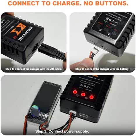 Battery Charger for 2S 3S LiPo Battery  Balance Charger for XHR Plug Battery  Lipo Chargers for RC Toy & Model  RC Battery Chargers with Smart Chip