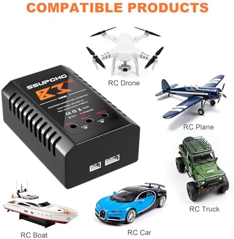 Battery Charger for 2S 3S LiPo Battery  Balance Charger for XHR Plug Battery  Lipo Chargers for RC Toy & Model  RC Battery Chargers with Smart Chip