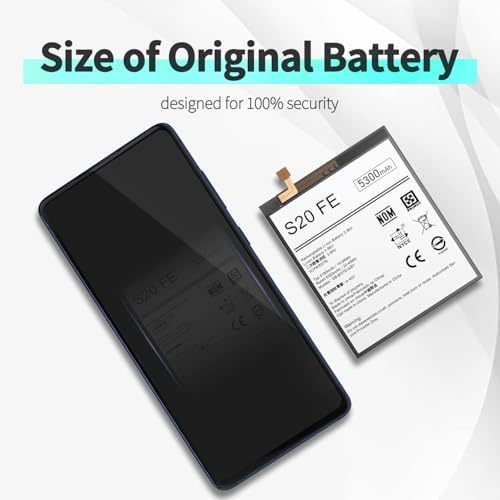 Battery for Galaxy S20 FE   5300mAh  High Capacity New Upgraded 0 Cycle Battery Replacement for Samsung Galaxy S20 FE 5G SM G781B/U/W SM A526 A526B/DS A5260 A526W with Repair Tool Kit