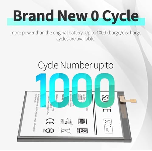 Battery for Galaxy S20 FE   5300mAh  High Capacity New Upgraded 0 Cycle Battery Replacement for Samsung Galaxy S20 FE 5G SM G781B/U/W SM A526 A526B/DS A5260 A526W with Repair Tool Kit