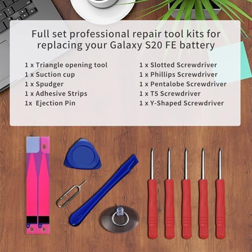Battery for Galaxy S20 FE   5300mAh  High Capacity New Upgraded 0 Cycle Battery Replacement for Samsung Galaxy S20 FE 5G SM G781B/U/W SM A526 A526B/DS A5260 A526W with Repair Tool Kit