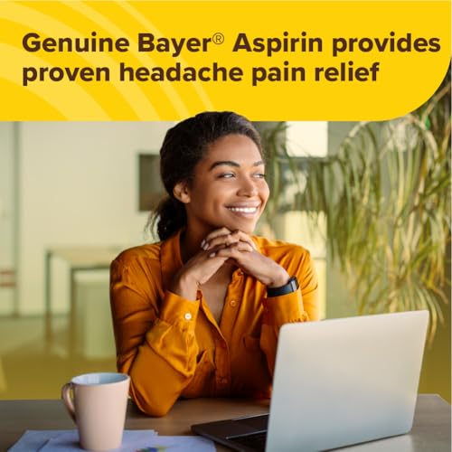 Bayer Genuine Aspirin 325 mg  Coated Tablets for Headache Relief  Multi Symptom Pain Reliever and Fever Reducer  Pain Relief Tablets for Tooth and Muscle Pain  Backache  300 Ct