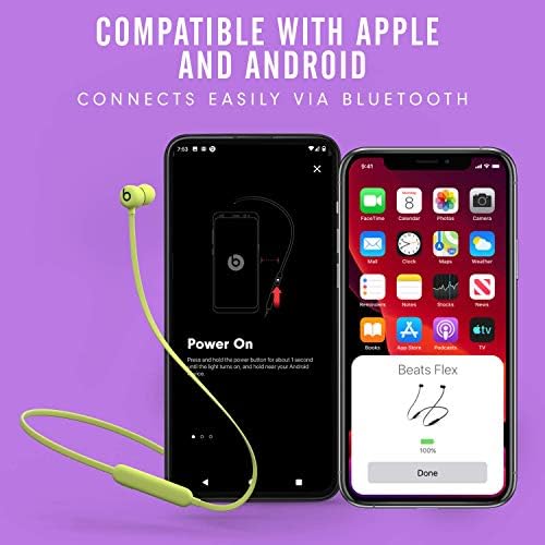 Beats Flex Wireless Earbuds   Apple W1 Headphone Chip  Magnetic Earphones  Class 1 Bluetooth  12 Hours of Listening Time  Built in Microphone   Flame Blue