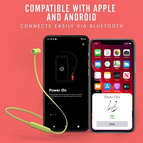 Beats Flex Wireless Earbuds   Apple W1 Headphone Chip  Magnetic Earphones  Class 1 Bluetooth  12 Hours of Listening Time  Built in Microphone   Flame Blue