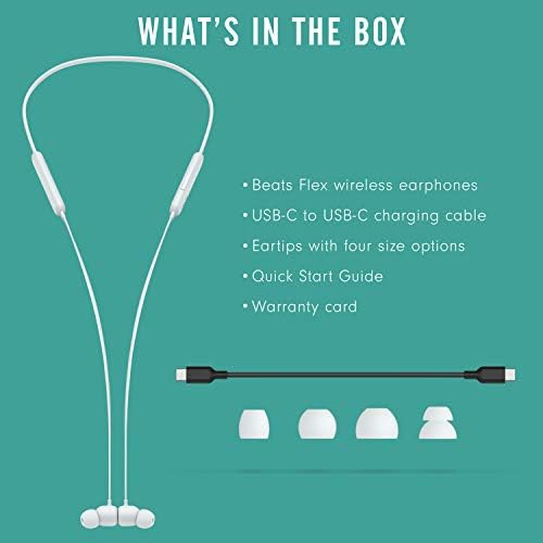 Beats Flex Wireless Earbuds   Apple W1 Headphone Chip  Magnetic Earphones  Class 1 Bluetooth  12 Hours of Listening Time  Built in Microphone   Flame Blue