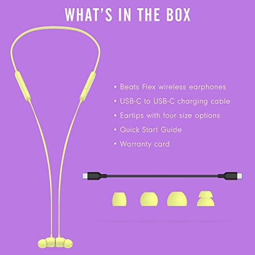 Beats Flex Wireless Earbuds   Apple W1 Headphone Chip  Magnetic Earphones  Class 1 Bluetooth  12 Hours of Listening Time  Built in Microphone   Flame Blue