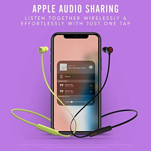 Beats Flex Wireless Earbuds   Apple W1 Headphone Chip  Magnetic Earphones  Class 1 Bluetooth  12 Hours of Listening Time  Built in Microphone   Flame Blue