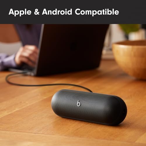 Beats Pill   Portable Bluetooth Speaker   Up to 24H Battery Life  Water Resistant  Bluetooth  Apple & Android Compatible  Seriously Loud Sound for Home  Outdoor and Travel   Matte Black