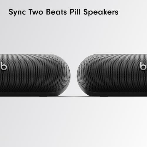 Beats Pill   Portable Bluetooth Speaker   Up to 24H Battery Life  Water Resistant  Bluetooth  Apple & Android Compatible  Seriously Loud Sound for Home  Outdoor and Travel   Matte Black