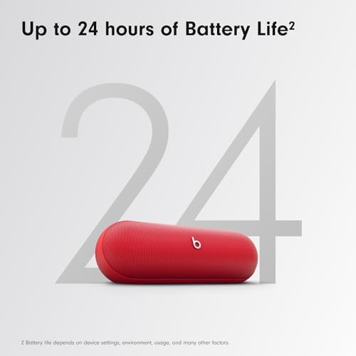 Beats Pill   Portable Bluetooth Speaker   Up to 24H Battery Life  Water Resistant  Bluetooth  Apple & Android Compatible  Seriously Loud Sound for Home  Outdoor and Travel   Matte Black