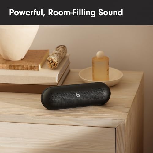 Beats Pill   Portable Bluetooth Speaker   Up to 24H Battery Life  Water Resistant  Bluetooth  Apple & Android Compatible  Seriously Loud Sound for Home  Outdoor and Travel   Matte Black