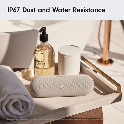 Beats Pill x Kim Kardashian   Wireless Bluetooth Speaker and Portable Charger via USB C   Up to 24 Hours Battery Life  IP67 Water Resistant  Apple & Android Compatible  Built in Mic   Light Gray