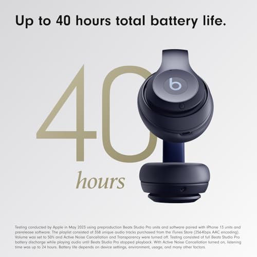 Beats Studio Pro   Premium Wireless Over Ear Headphones  Up to 40 Hour Battery Life  Active Noise Cancelling  USB C Lossless Audio  Apple & Android Compatible   Navy