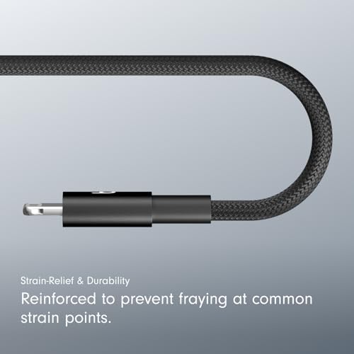 Beats USB C to Lightning Woven Cable Fast Charging Durable/Tangle Free Compatible Charger for Apple Devices w Lightning Ports  20 cm  8 in    Bolt Black