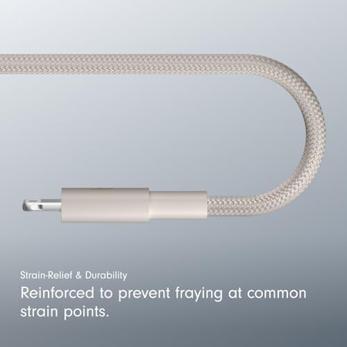 Beats USB C to Lightning Woven Cable Fast Charging Durable/Tangle Free Compatible Charger for Apple Devices w Lightning Ports  20 cm  8 in    Bolt Black