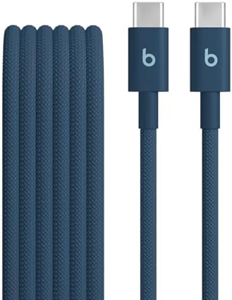 Beats USB C to Lightning Woven Cable Fast Charging Durable/Tangle Free Compatible Charger for Apple Devices w Lightning Ports  20 cm  8 in    Bolt Black
