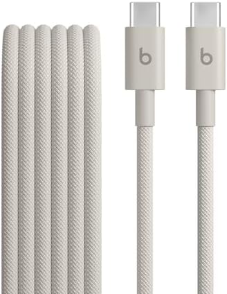 Beats USB C to Lightning Woven Cable Fast Charging Durable/Tangle Free Compatible Charger for Apple Devices w Lightning Ports  20 cm  8 in    Bolt Black