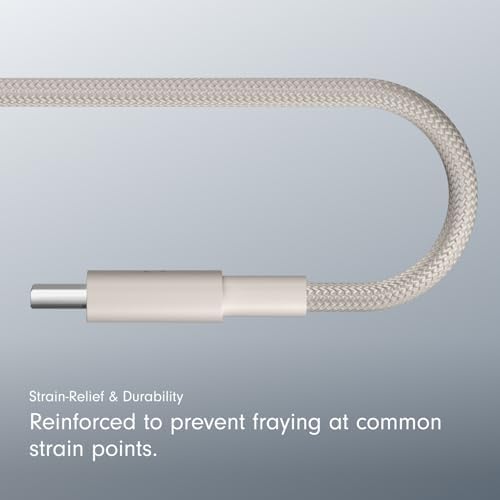 Beats USB C to Lightning Woven Cable Fast Charging Durable/Tangle Free Compatible Charger for Apple Devices w Lightning Ports  20 cm  8 in    Bolt Black