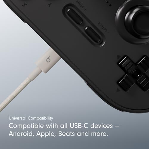 Beats USB C to Lightning Woven Cable Fast Charging Durable/Tangle Free Compatible Charger for Apple Devices w Lightning Ports  20 cm  8 in    Bolt Black