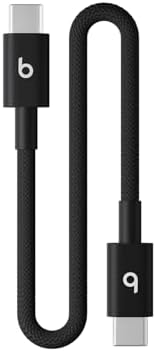 Beats USB C to Lightning Woven Cable Fast Charging Durable/Tangle Free Compatible Charger for Apple Devices w Lightning Ports  20 cm  8 in    Bolt Black