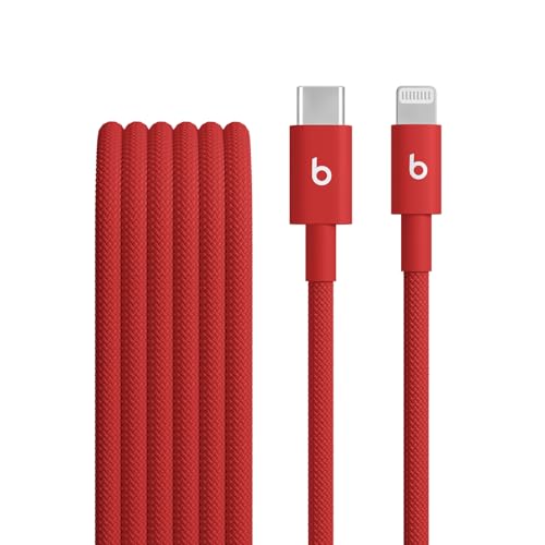 Beats USB C to Lightning Woven Cable Fast Charging Durable/Tangle Free Compatible Charger for Apple Devices w Lightning Ports  1 5 m  5 ft    Bolt Black