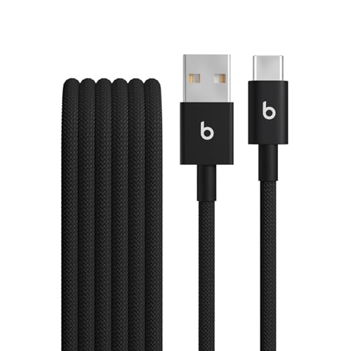 Beats USB C to Lightning Woven Cable Fast Charging Durable/Tangle Free Compatible Charger for Apple Devices w Lightning Ports  1 5 m  5 ft    Bolt Black