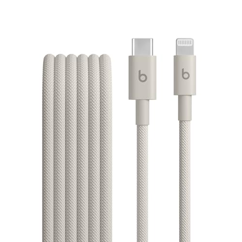 Beats USB C to Lightning Woven Cable Fast Charging Durable/Tangle Free Compatible Charger for Apple Devices w Lightning Ports  1 5 m  5 ft    Bolt Black