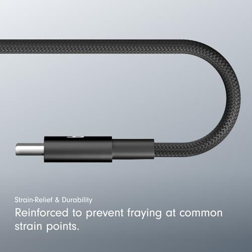Beats Paquete de 2 cables tejidos USB-C a USB-C, cargador compatible con carga rápida, duradero, sin enredos para dispositivos Apple y Android (4.9 ft, 5 pies), color negro perno