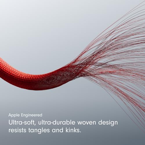 Beats USB C to USB C Woven Cable Fast Charging Durable/Tangle Free Compatible Charger for Apple & Android Devices  1 5 m  5 ft    Rapid Red