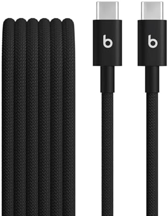 Beats USB C to USB C Woven Cable Fast Charging Durable/Tangle Free Compatible Charger for Apple & Android Devices  1 5 m  5 ft    Rapid Red
