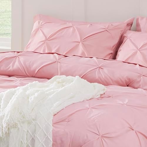 Bedsure Queen Comforter Set Baby Pea Green   Bed in a Bag Queen Size Bedding 7 Pieces  GentleSoft  Pintuck Bed Set Gift for Family  Pinch Pleat All Season Comforter with Sheets  Pillowcases & Shams