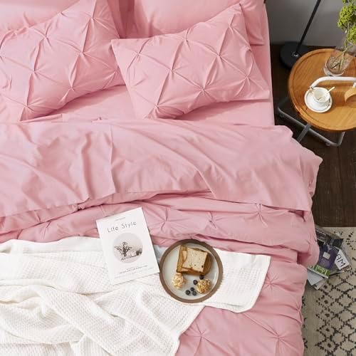 Bedsure Queen Comforter Set Baby Pea Green   Bed in a Bag Queen Size Bedding 7 Pieces  GentleSoft  Pintuck Bed Set Gift for Family  Pinch Pleat All Season Comforter with Sheets  Pillowcases & Shams