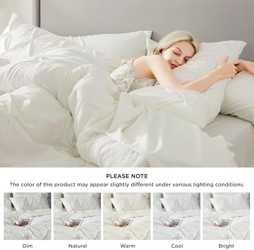 Bedsure Queen Comforter Set Baby Pea Green   Bed in a Bag Queen Size Bedding 7 Pieces  GentleSoft  Pintuck Bed Set Gift for Family  Pinch Pleat All Season Comforter with Sheets  Pillowcases & Shams