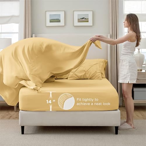 Bedsure Queen Comforter Set Baby Pea Green   Bed in a Bag Queen Size Bedding 7 Pieces  GentleSoft  Pintuck Bed Set Gift for Family  Pinch Pleat All Season Comforter with Sheets  Pillowcases & Shams