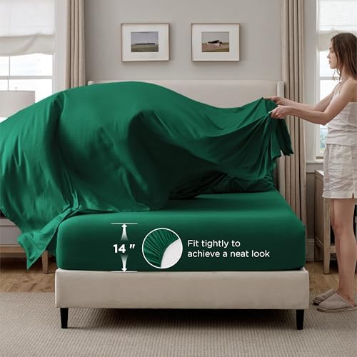 Bedsure Queen Comforter Set Baby Pea Green   Bed in a Bag Queen Size Bedding 7 Pieces  GentleSoft  Pintuck Bed Set Gift for Family  Pinch Pleat All Season Comforter with Sheets  Pillowcases & Shams