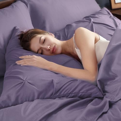 Bedsure Queen Comforter Set Baby Pea Green   Bed in a Bag Queen Size Bedding 7 Pieces  GentleSoft  Pintuck Bed Set Gift for Family  Pinch Pleat All Season Comforter with Sheets  Pillowcases & Shams