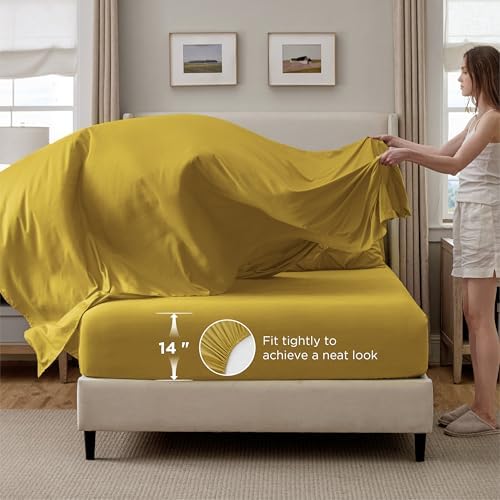 Bedsure Queen Comforter Set Baby Pea Green   Bed in a Bag Queen Size Bedding 7 Pieces  GentleSoft  Pintuck Bed Set Gift for Family  Pinch Pleat All Season Comforter with Sheets  Pillowcases & Shams