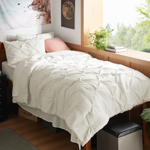 Bedsure Queen Comforter Set Baby Pea Green   Bed in a Bag Queen Size Bedding 7 Pieces  GentleSoft  Pintuck Bed Set Gift for Family  Pinch Pleat All Season Comforter with Sheets  Pillowcases & Shams