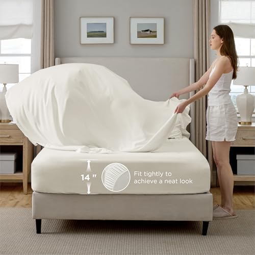 Bedsure Queen Comforter Set Baby Pea Green   Bed in a Bag Queen Size Bedding 7 Pieces  GentleSoft  Pintuck Bed Set Gift for Family  Pinch Pleat All Season Comforter with Sheets  Pillowcases & Shams