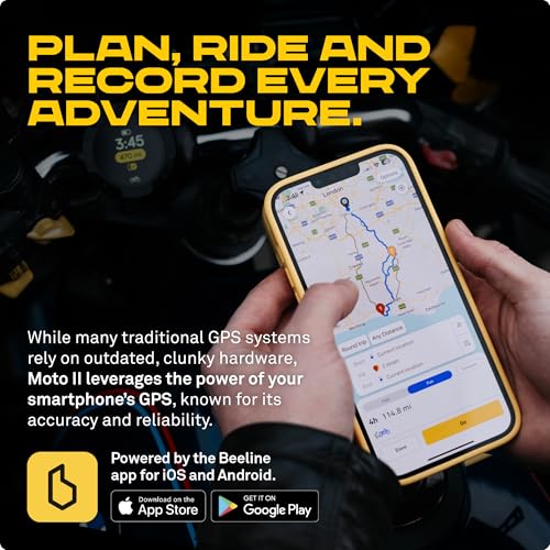 Beeline Moto II   Next Gen Motorcycle GPS Tracker   Compact Design  Waterproof Build  Simple Display & 14 Hour Battery  Glove Friendly Motorcycle Sat Nav Perfect for Adventure & Daily Commutes  Metal