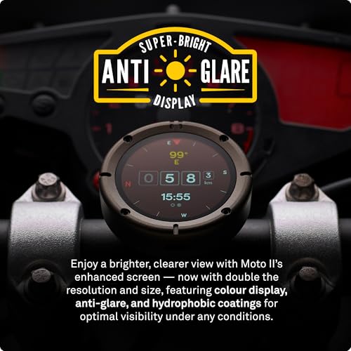 Beeline Moto II   Next Gen Motorcycle GPS Tracker   Compact Design  Waterproof Build  Simple Display & 14 Hour Battery  Glove Friendly Motorcycle Sat Nav Perfect for Adventure & Daily Commutes  Metal