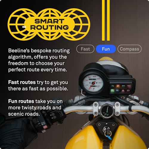 Beeline Moto II   Next Gen Motorcycle GPS Tracker   Compact Design  Waterproof Build  Simple Display & 14 Hour Battery  Glove Friendly Motorcycle Sat Nav Perfect for Adventure & Daily Commutes  Metal