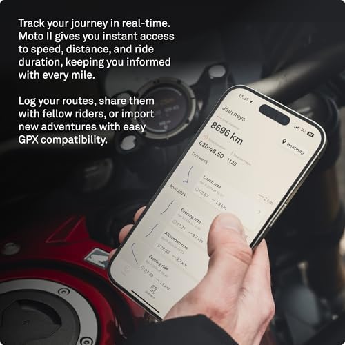 Beeline Moto II   Next Gen Motorcycle GPS Tracker   Compact Design  Waterproof Build  Simple Display & 14 Hour Battery  Glove Friendly Motorcycle Sat Nav Perfect for Adventure & Daily Commutes  Black