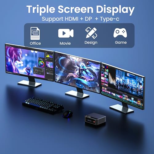 Beelink Mini PC AMD Ryzen 7 5825U Up to 4 5GHz 8C/16T  SER5 PRO Mini Computer with 32GB DDR4 RAM 1TB M 2 SSD  Support 2 5GLAN/4K Triple Screen Display HDMI DP Type C /WiFi6/BT5 2/Home/Office