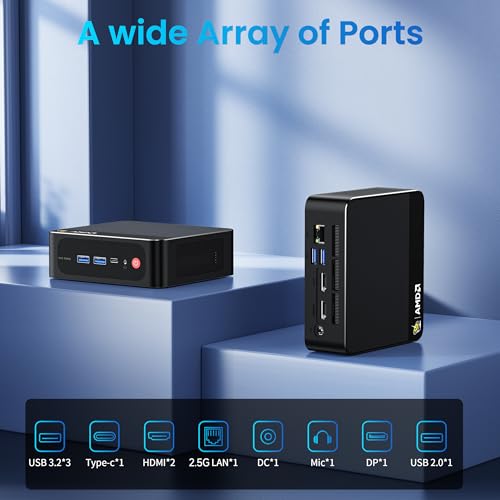Beelink Mini PC AMD Ryzen 7 5825U Up to 4 5GHz 8C/16T  SER5 PRO Mini Computer with 32GB DDR4 RAM 1TB M 2 SSD  Support 2 5GLAN/4K Triple Screen Display HDMI DP Type C /WiFi6/BT5 2/Home/Office