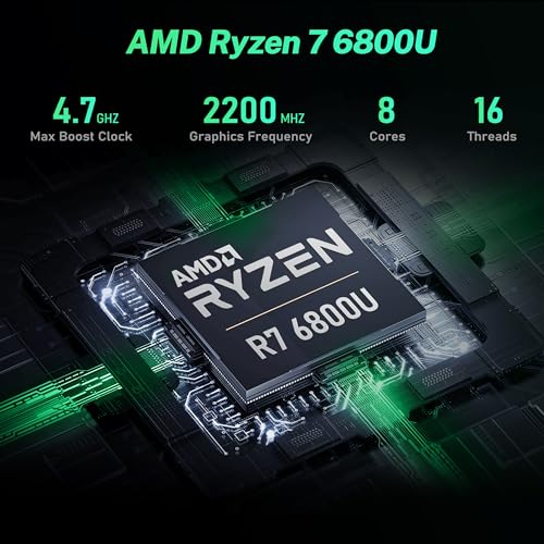 Beelink Mini PC  AMD Ryzen 7 6800U up to 4 7GHz   32GB LPDDR5 1TB PCIe4 0  Radeon 680M Graphics Triple 4K Display  Wi Fi 6/BT5 2  Office Win 11 PRO Mini Desktop Computer